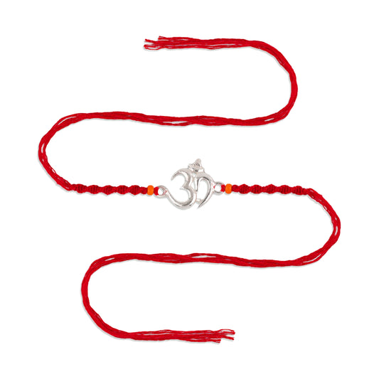 925 Sterling Silver Om Premium Rakhi for Brother