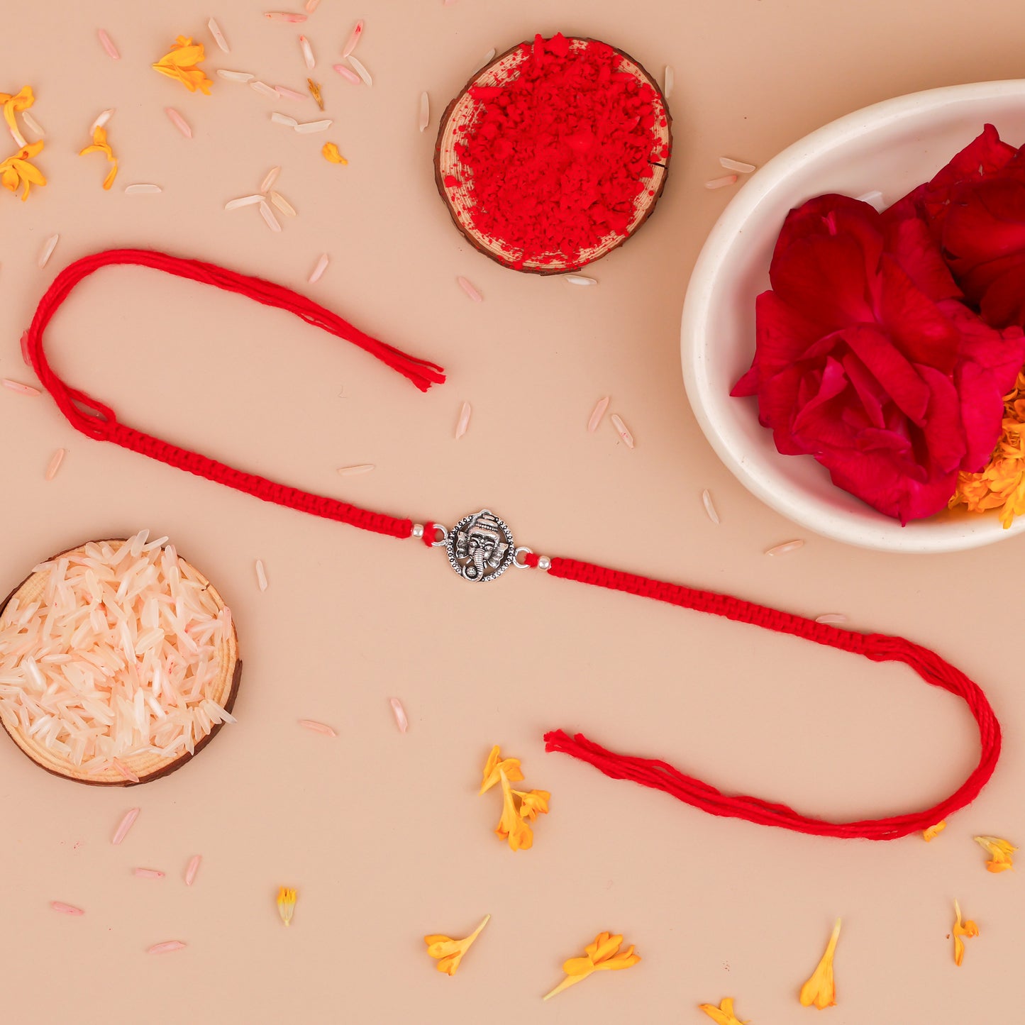 925 Sterling Silver Ganesha Rakhi for Brother Auspicious Raksha Bandhan