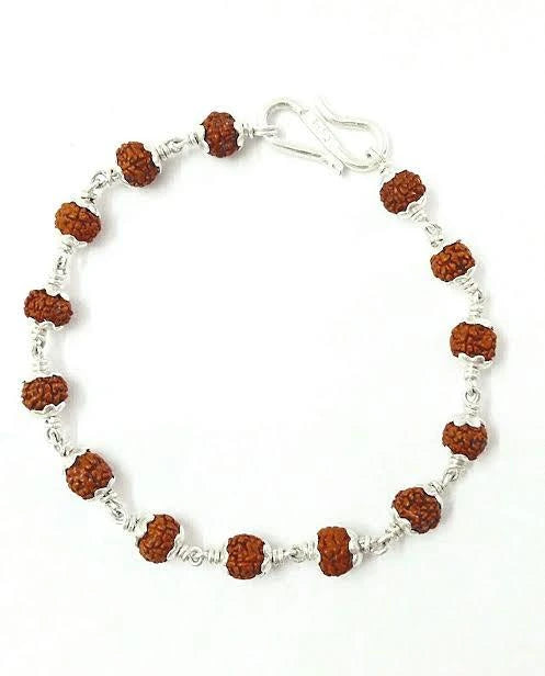 5 Mukhi Original 13 Rudraksha 925 Sterling Silver Premium Rakhi for Brother
