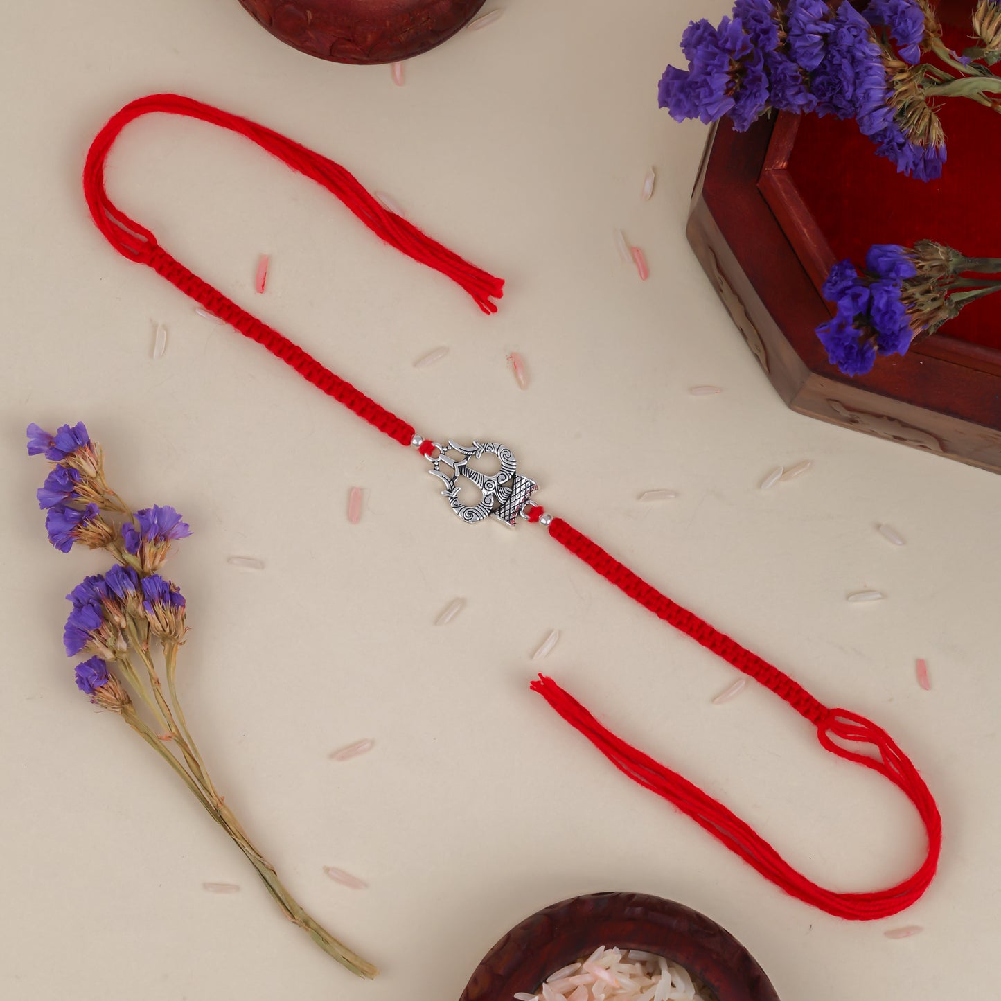 925 Sterling Silver Trident Premium Rakhi for Brother