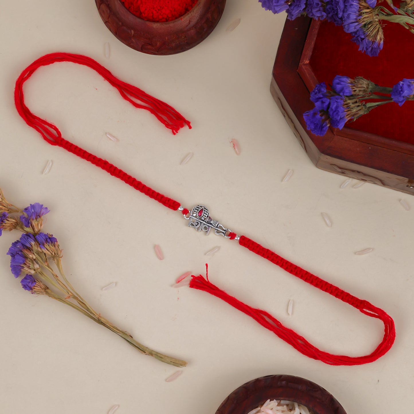 925 Sterling Silver Shiv Rakhi for Brother