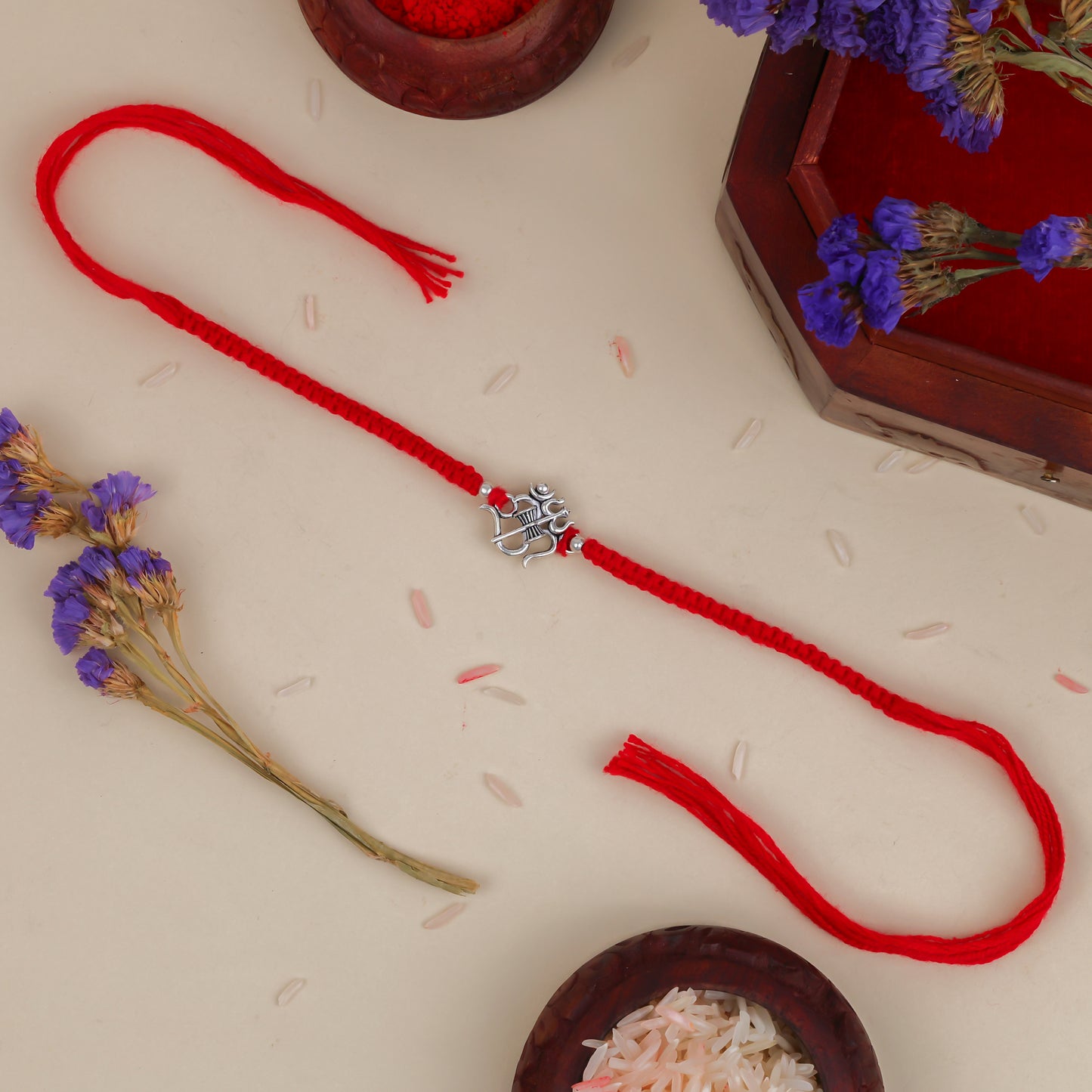 925 Silver Om Rakhi for Brother Pure Sterling Silver Spiritual Rakhi for Raksha Bandhan