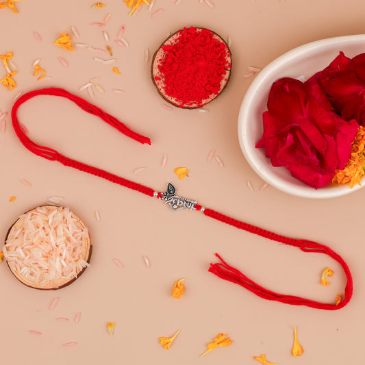 925 Sterling Silver Krishna Premium Rakhi for Brother