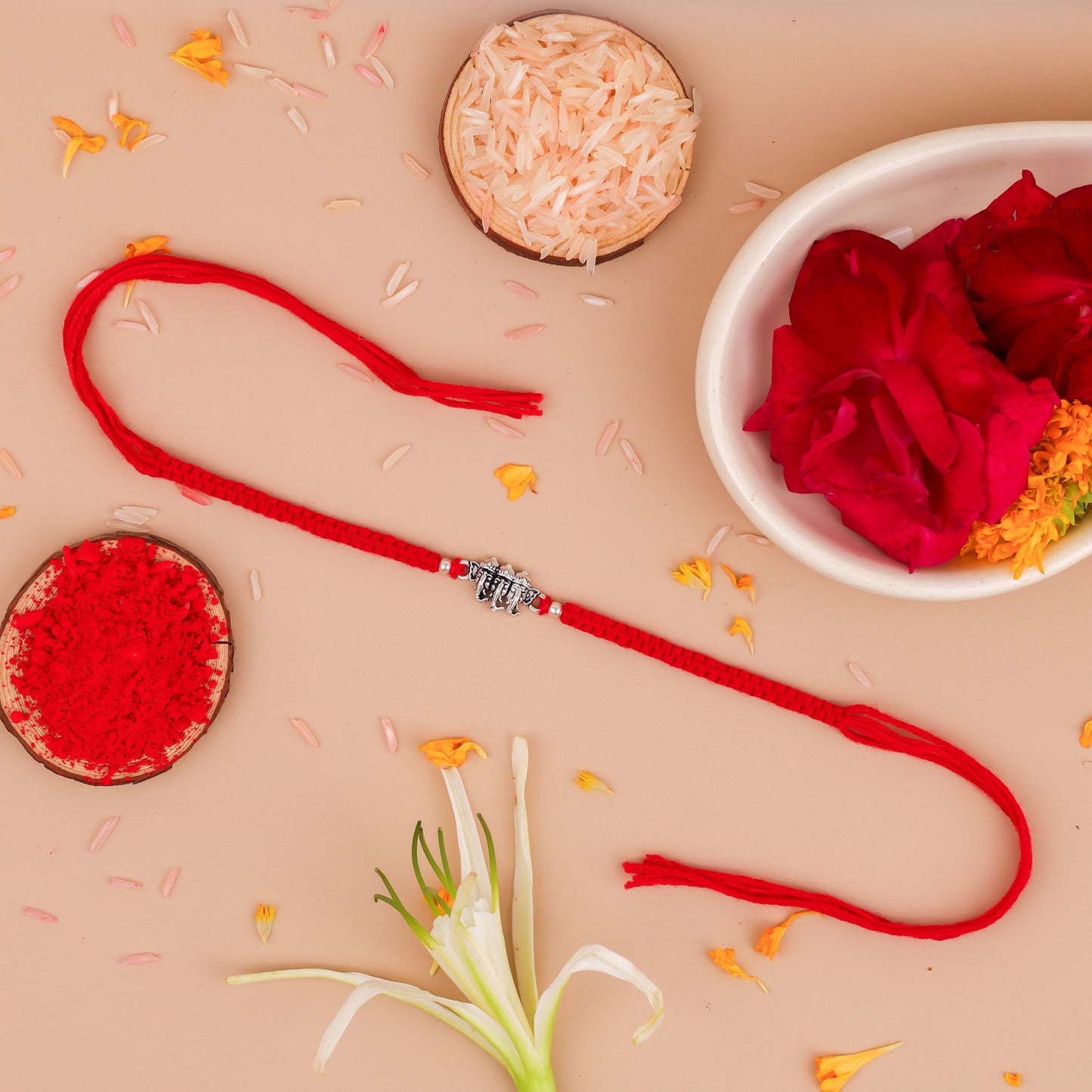 925 Sterling Silver Ganesha Premium Rakhi for Brother