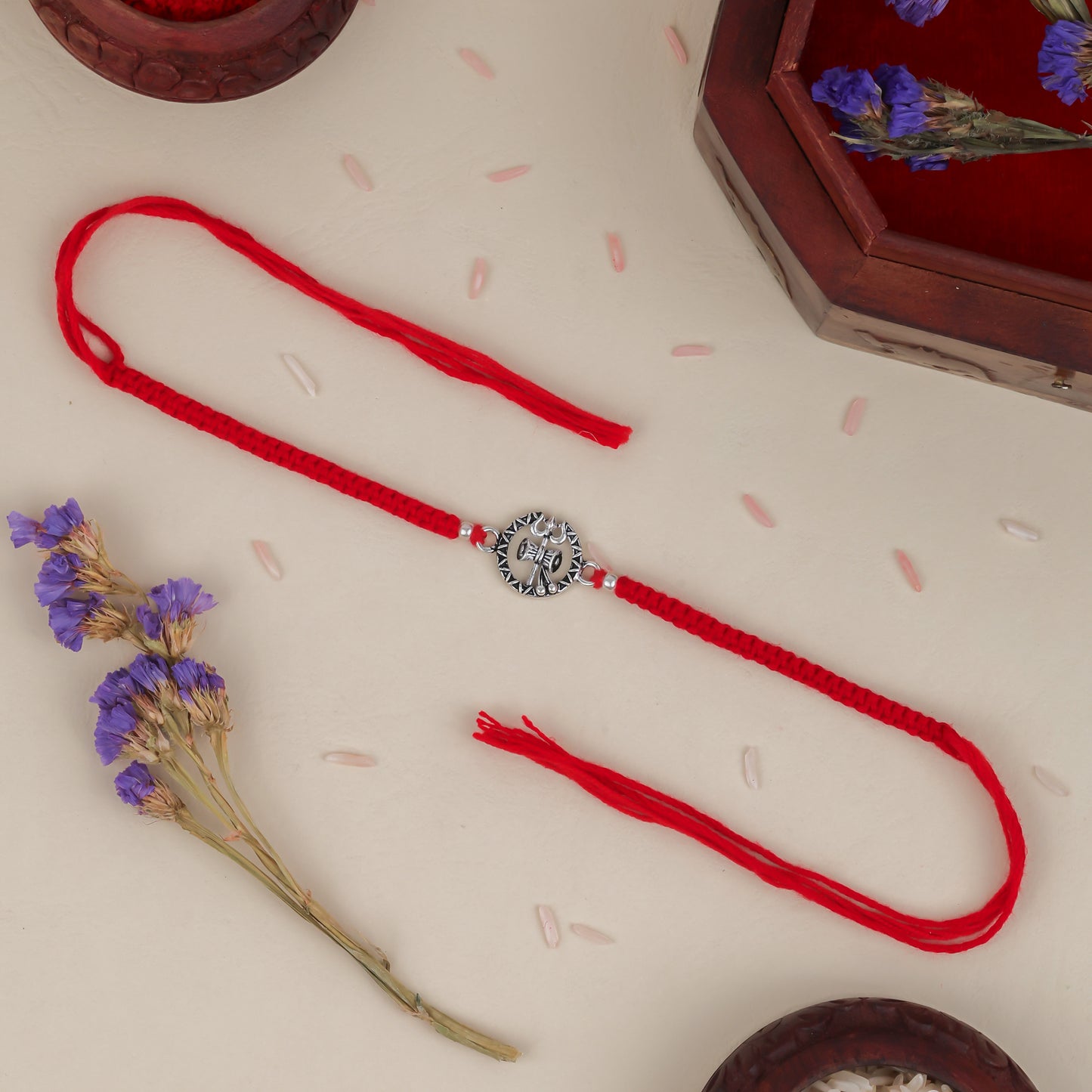 925 Sterling Silver Trident Rakhi for Brother