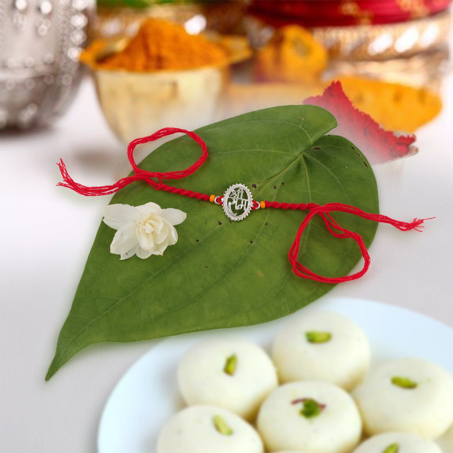 925 Sterling Silver Shree Ram Premium Rakhi for Brother