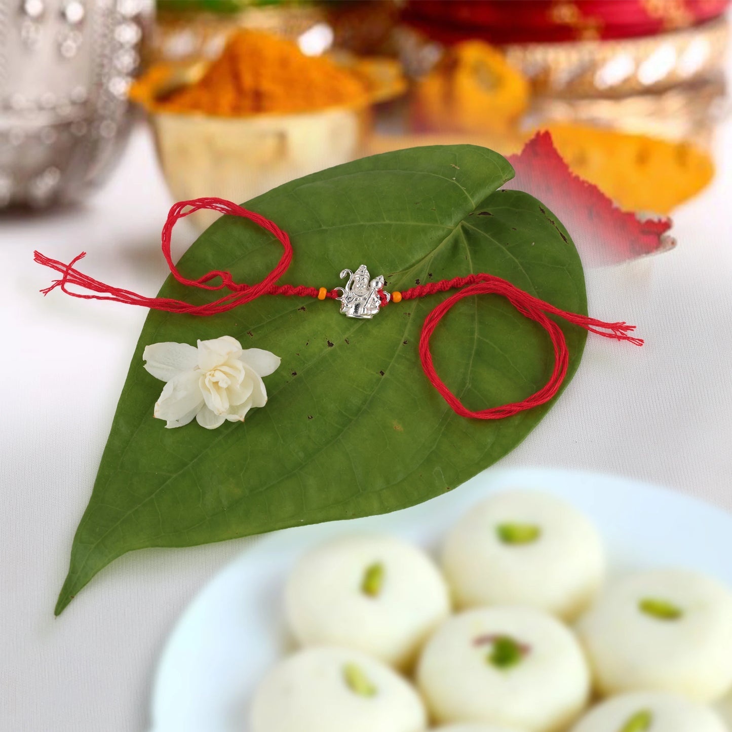 925 Sterling Silver Lord Hanuman Premium Rakhi for Brother